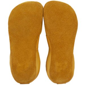 Pololo leather slippers elastic yellow sole