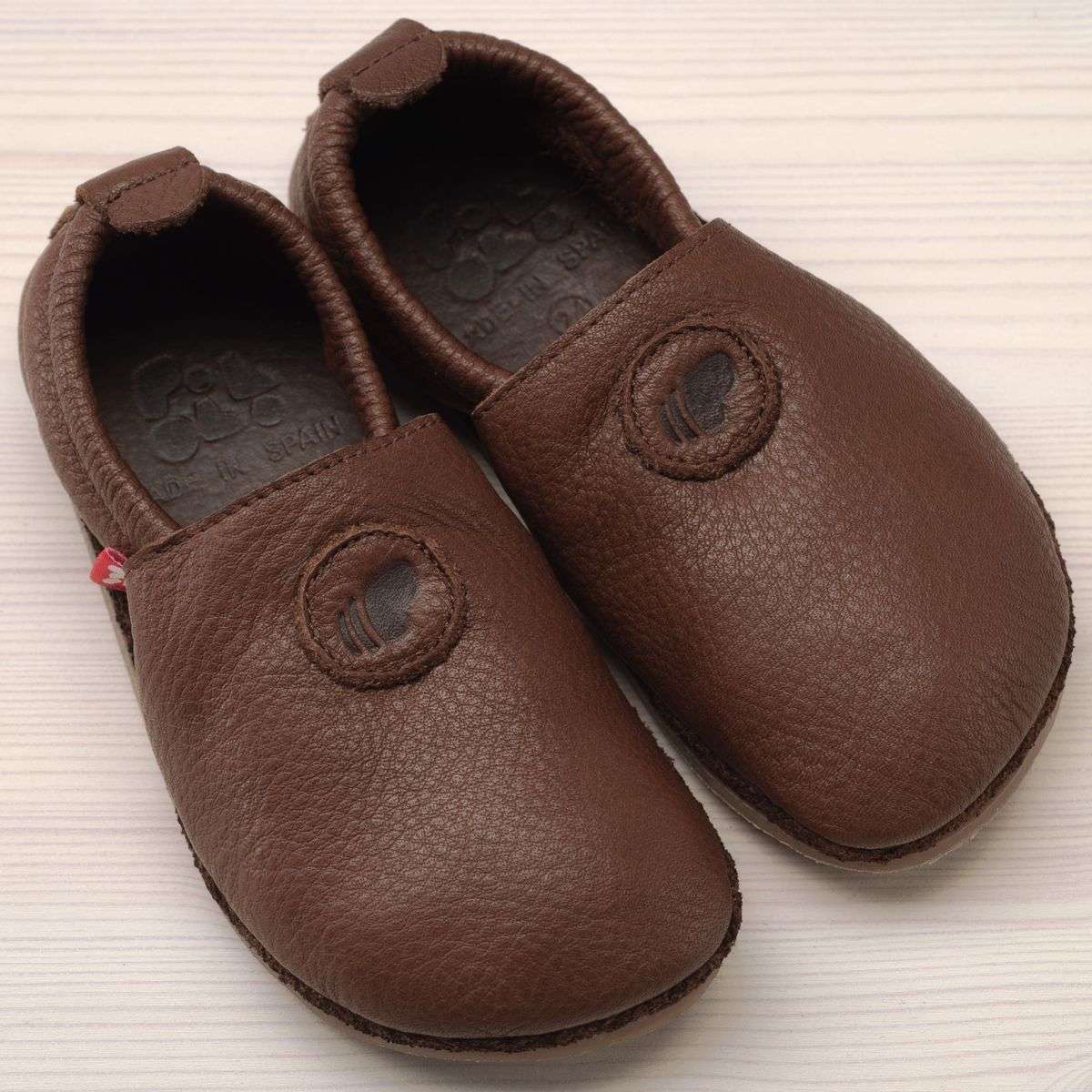Slippers Elastico Leather Red  POLOLO – ecological children's shoes