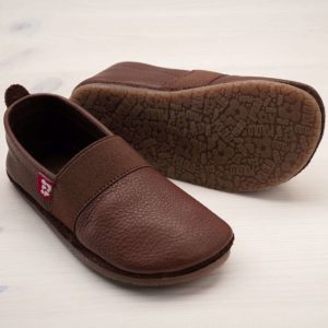pololo-nos-barefoot-street shoe-elastico-tpr-sole-dark brown-side