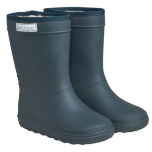 enfant-wellington boots-wool lining-blue-side