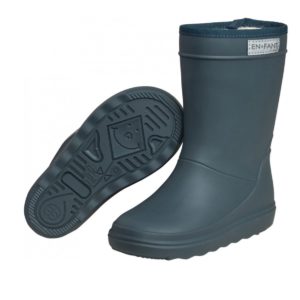 enfant-rubber boots-wool lining-blue sole