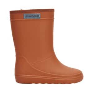 enfant-rubber boots-wool lining-brown-side-2