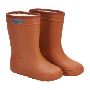 enfant-rubber boots-wool lining-brown-side
