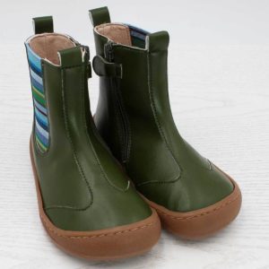pololo-barefoot-children's shoes-vegan-chelsea-green-frontal